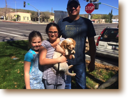 Nola with her new family
